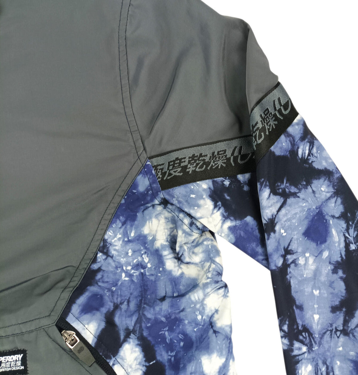 Superdry Cagoule Men's UK Size S Blue Overhead Floral Design 1/4 Zip Pocket