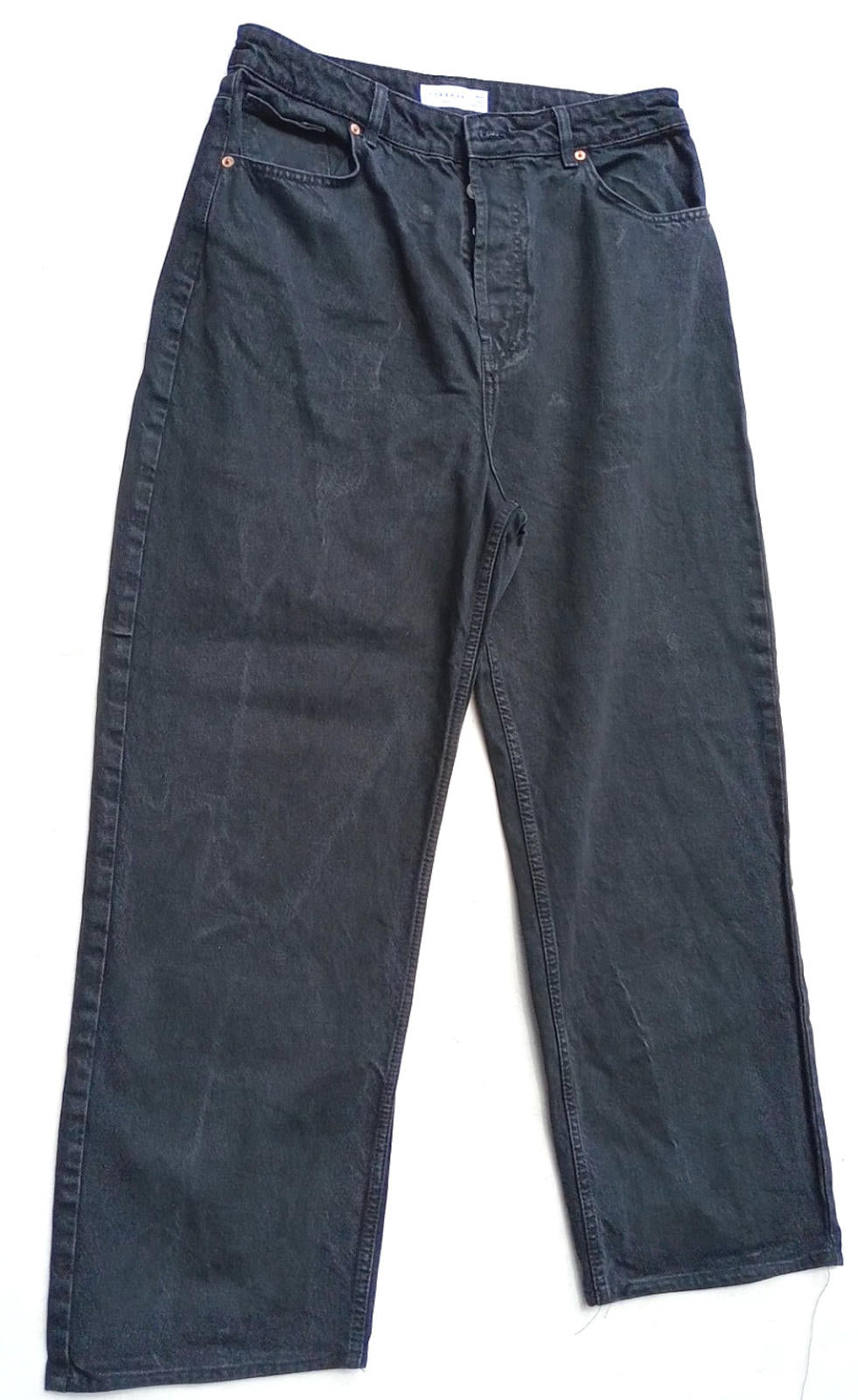 TopShop Black Topshop Jeans Men's UK Size 34" Waist 32" Leg Black 100% Cotton 5 Pocket Design