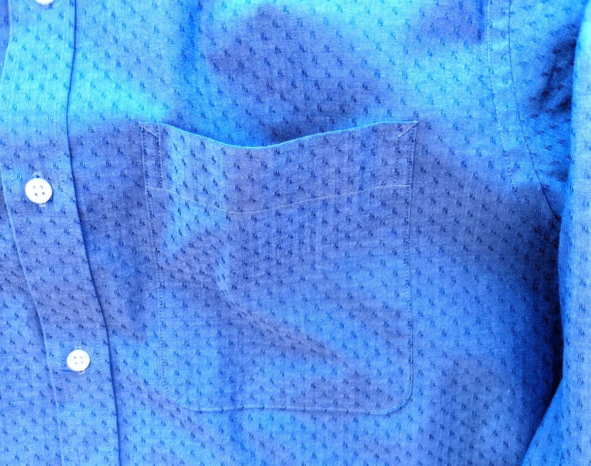 Tommy Hilfiger Shirt Men's UK Size M Blue Geometric Long Sleeve Pockets