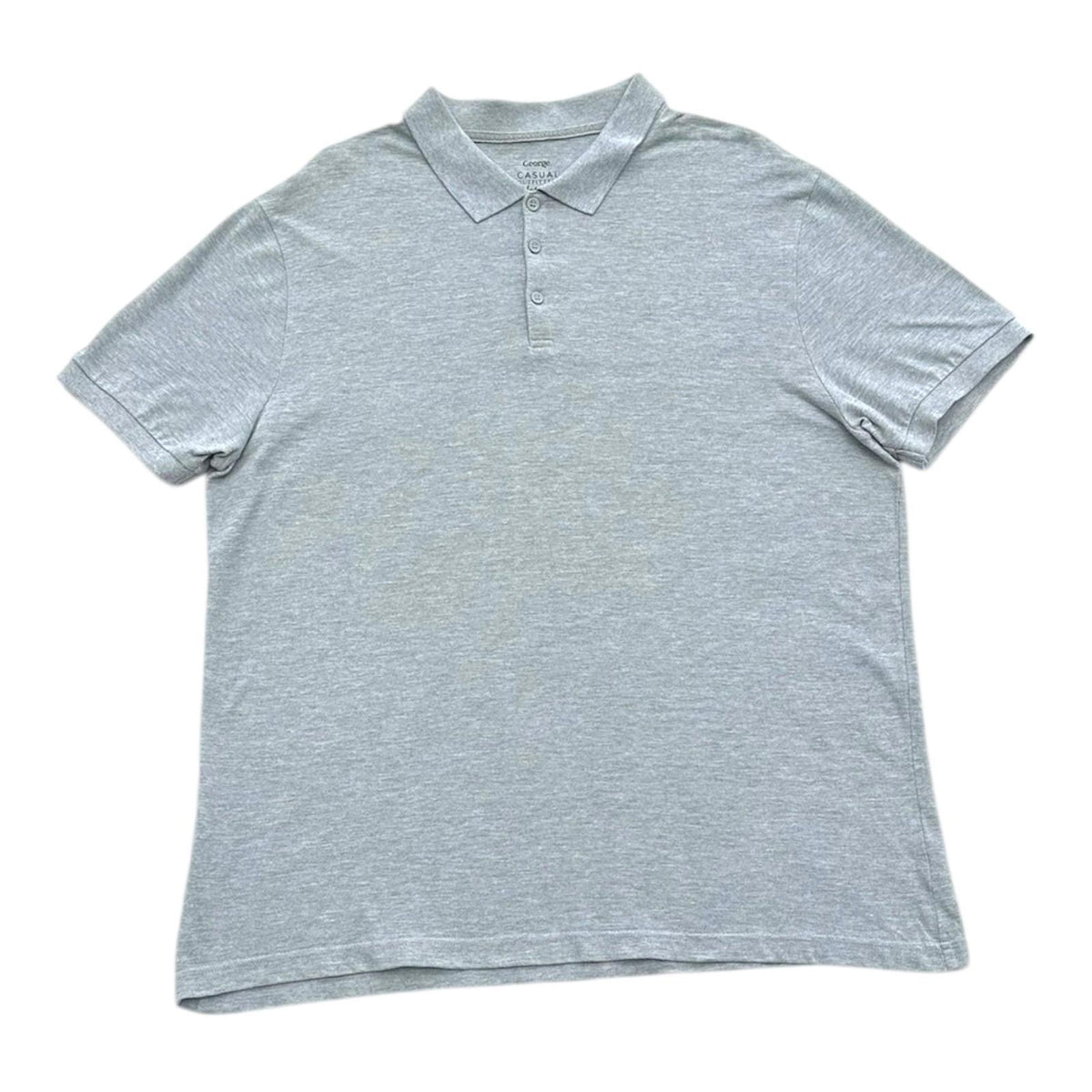 George Polo Shirt Men's UK Size 2XL Grey Short Sleeve Collar Summer