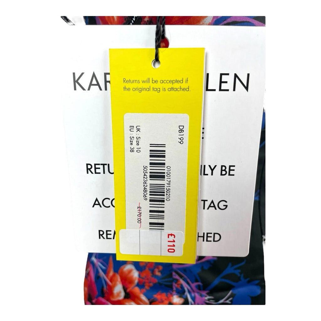 Karen Millen Multicolour Floral Midi Dress Women's UK Size 10