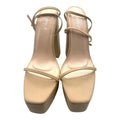 Nasty Gal Beige Nasty Gal Beige Open Toe Platform Block Heel Shoes Women's UK Size 6
