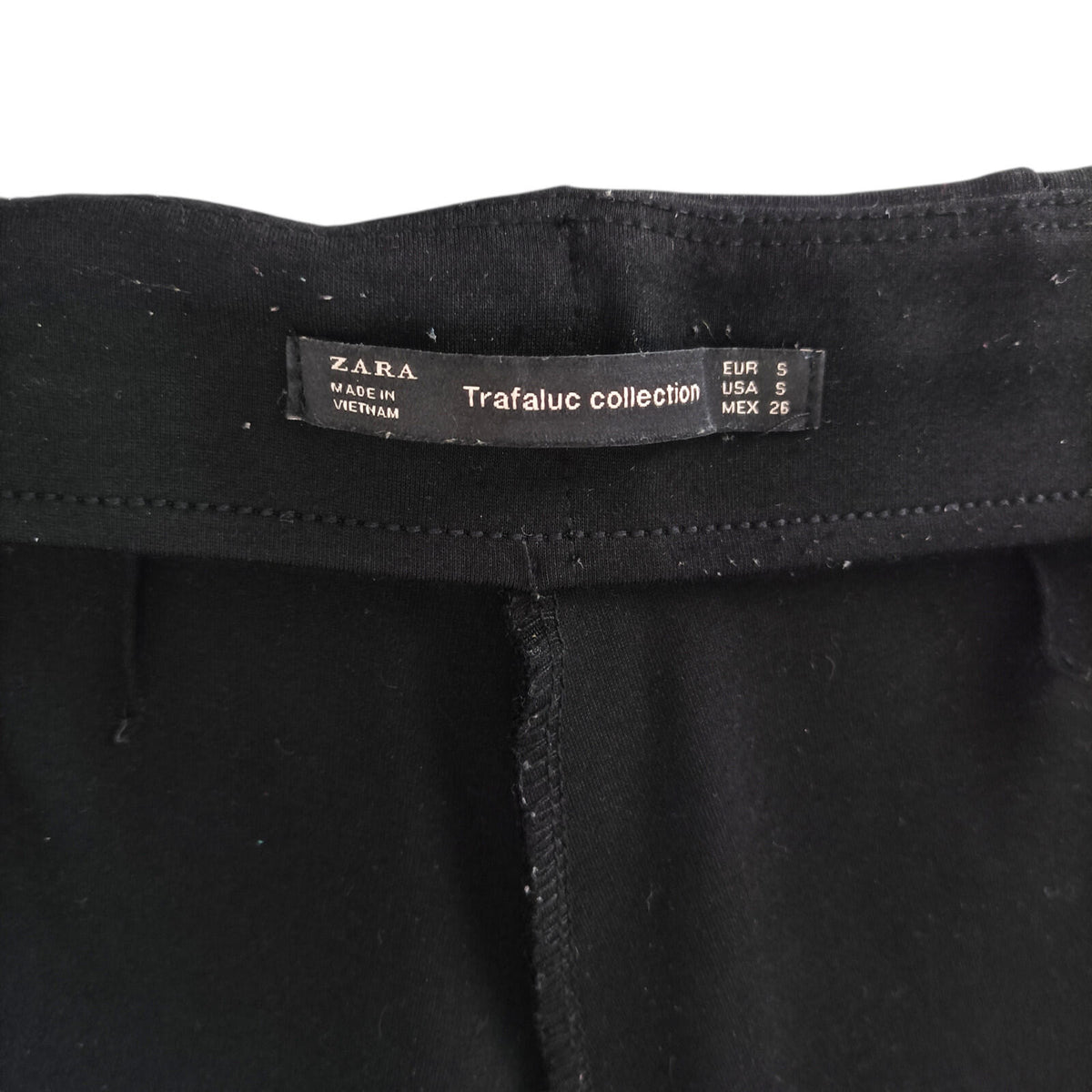 Zara Striped Jog Pants Women's UK Size S Black Zip Front Comfy Fit Jersey Jogger