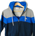 Adidas Track Suit Top Boy's UK Size L Blue Grey Long Sleeve Full Zip Pockets