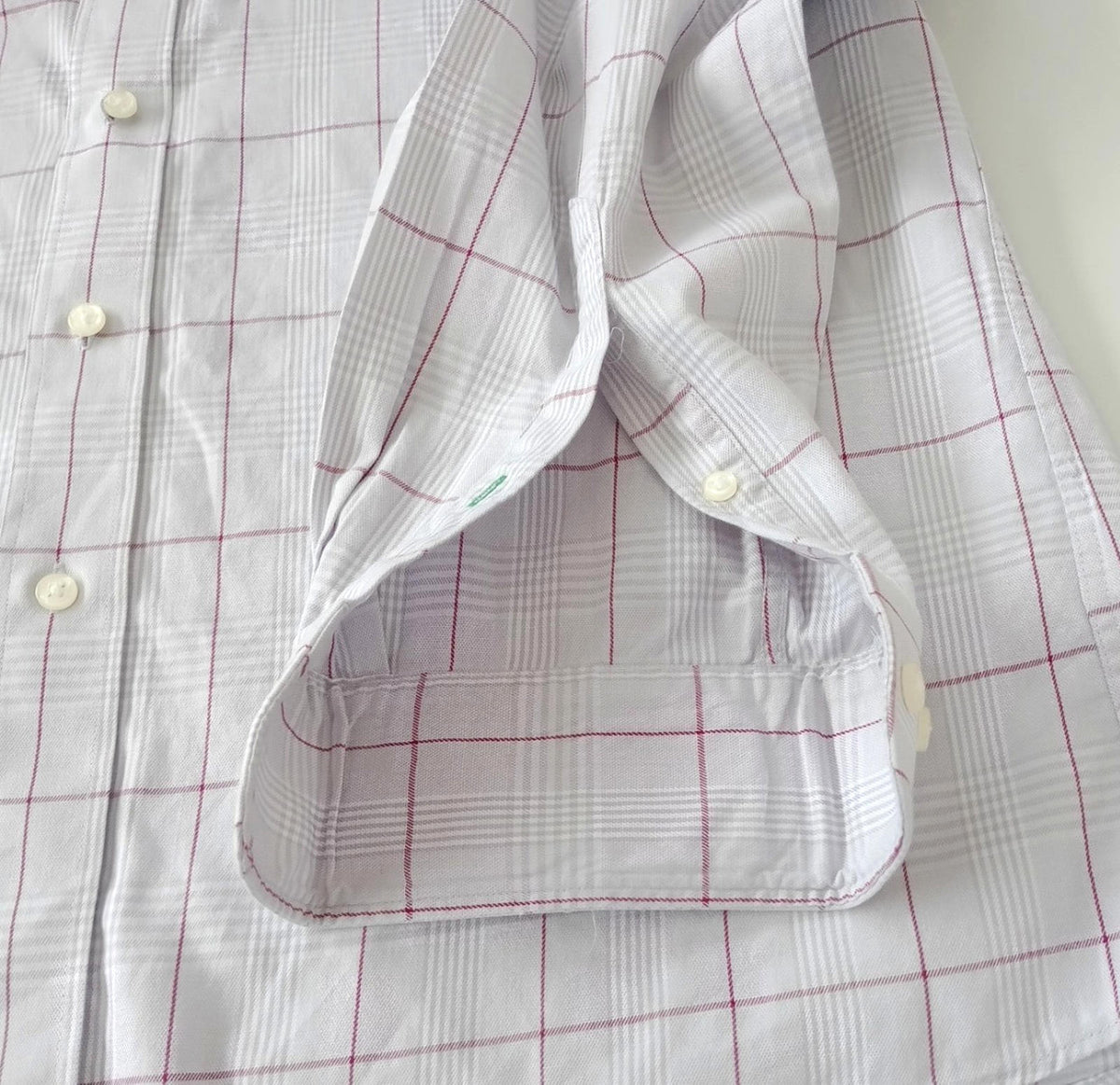Tommy Hilfiger Shirt Men's UK Size L Beige Check Long Sleeve Pockets Slim Fit