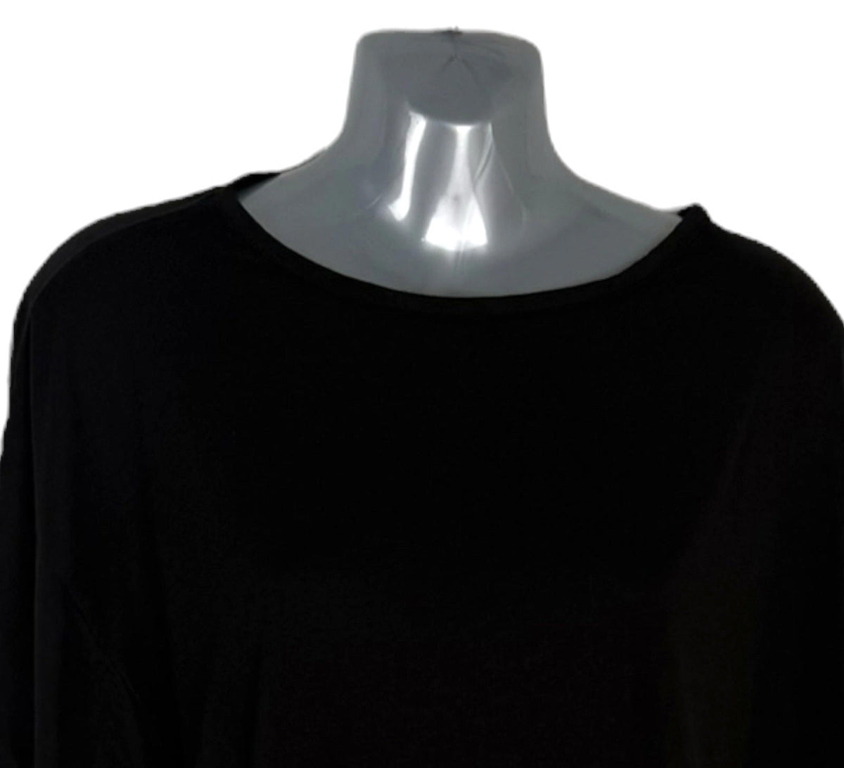 Black Cropped T-Shirt Relaxed Fit Women’s UK Size S