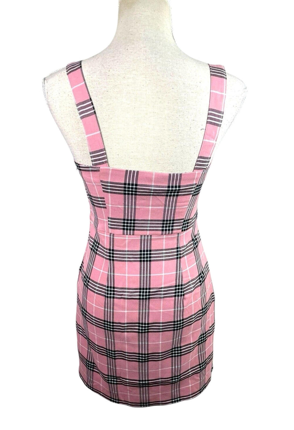 Divided Pink Check Pinafore Mini Dress Women's UK Size 8