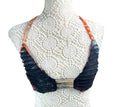Pretty Little Thing Bralette Crop Top Women's UK Size 8 Black Orange Textured