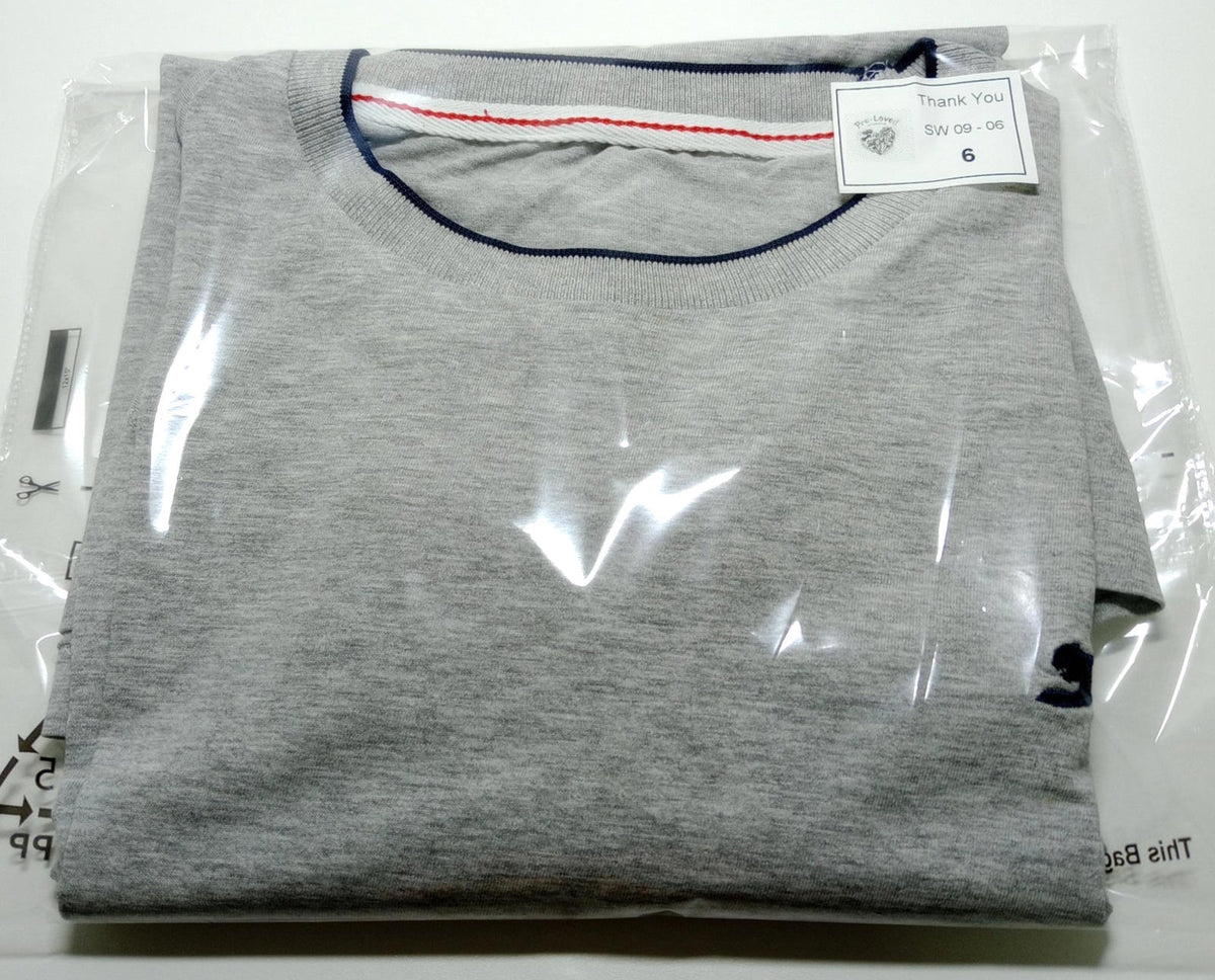 Slazenger T-Shirt Men's UK Size L Grey Short Sleeve Crew Neck Contrasting Trim