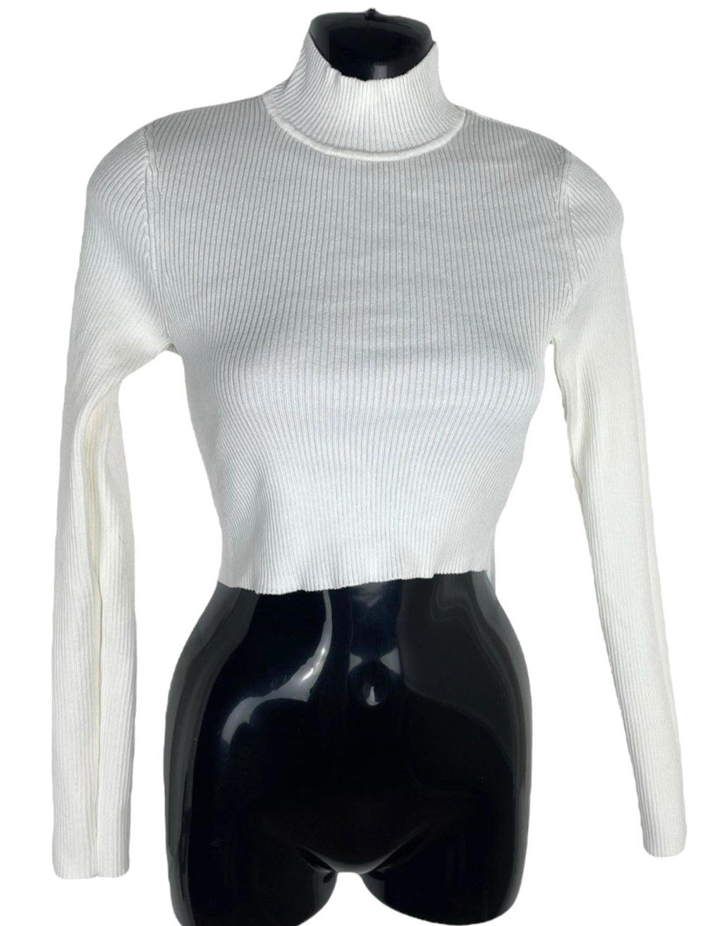 Divided White Divided Ivory Long Sleeve Crop Top Women's UK Size S