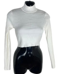Divided White Divided Ivory Long Sleeve Crop Top Women's UK Size S