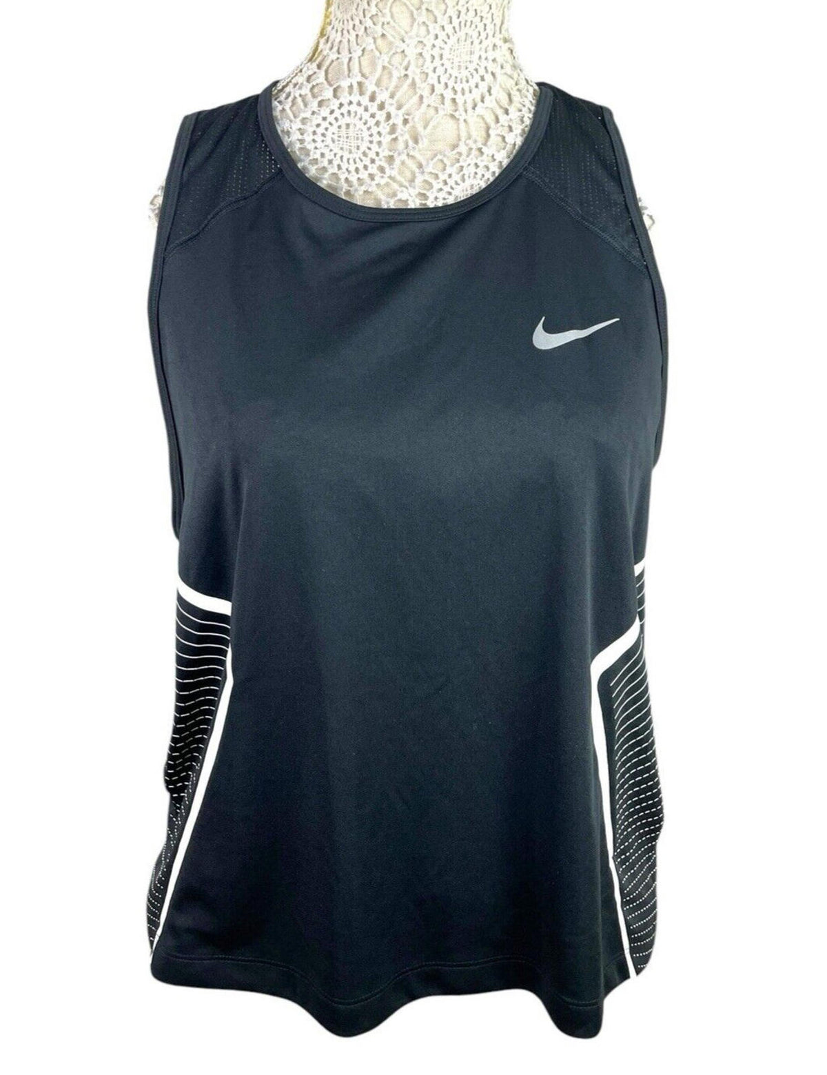 Vest Black Nike Dri Fit Black Activewear Gym Vest Women's UK Size L