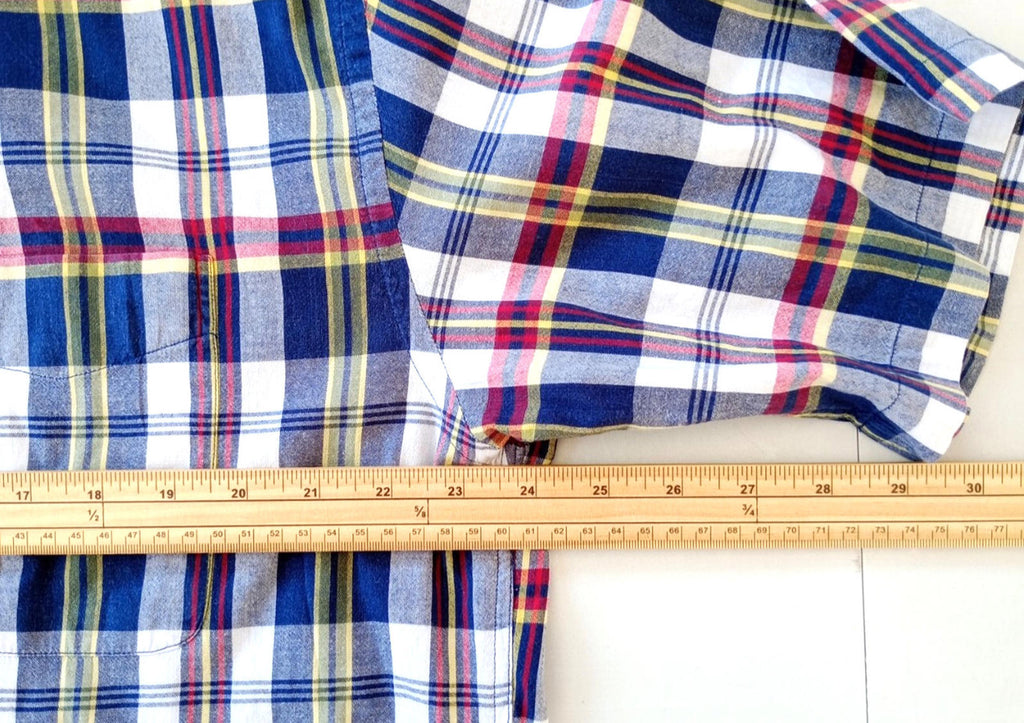 Tommy Hilfiger Shirt Men's UK Size L Red/Blue Check Short Sleeve Pockets