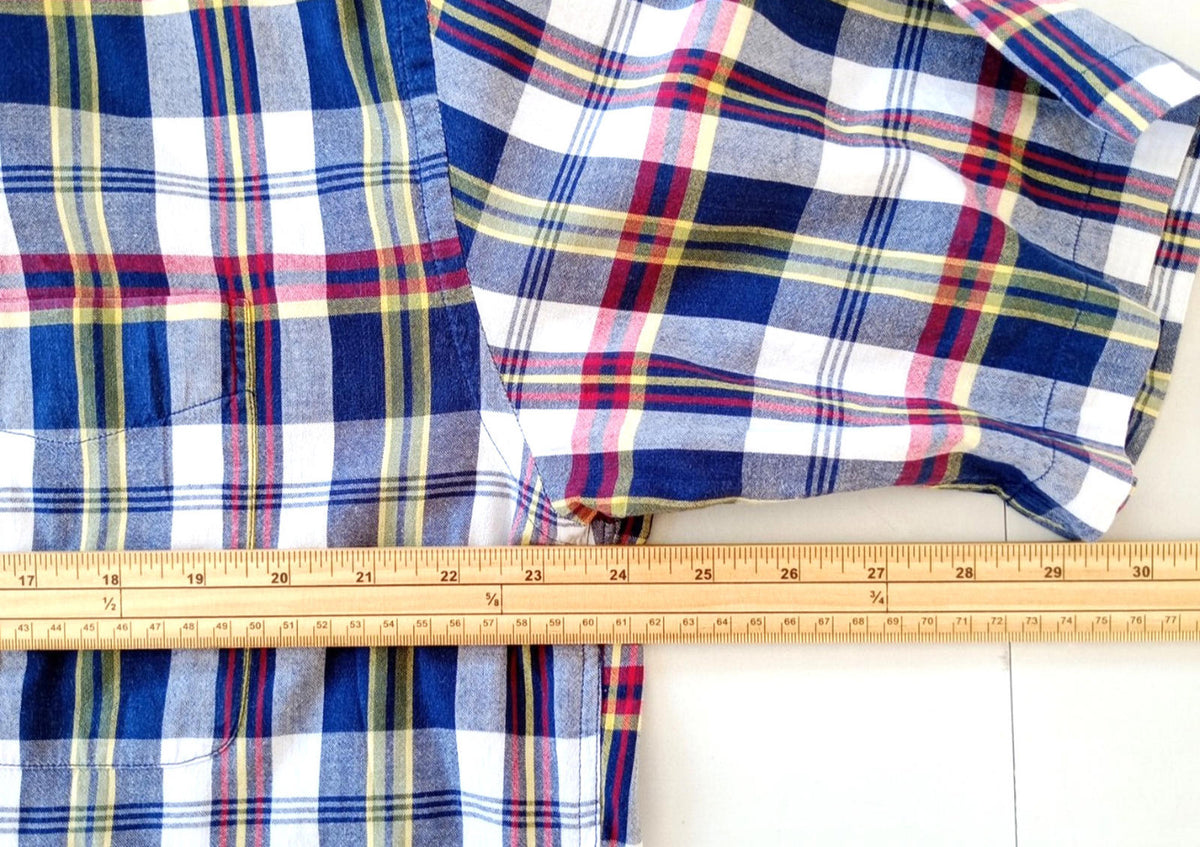 Tommy Hilfiger Shirt Men's UK Size L Red/Blue Check Short Sleeve Pockets