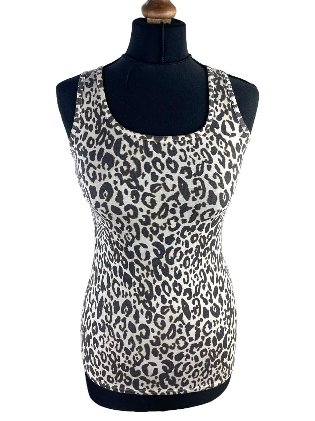 F&F Brown Leopard Print Vest Tank Top Women's UK Size S