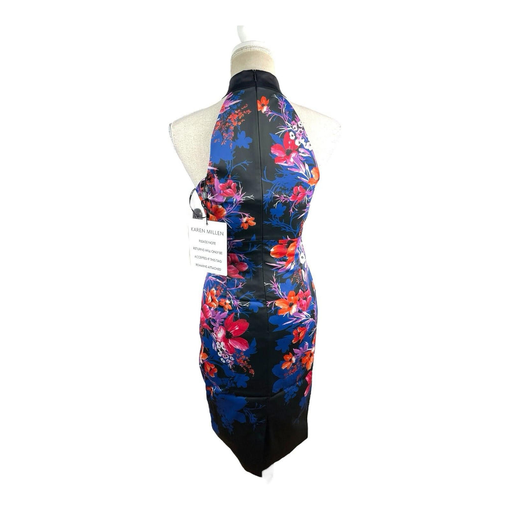 Karen Millen Multicolour Floral Midi Dress Women's UK Size 10