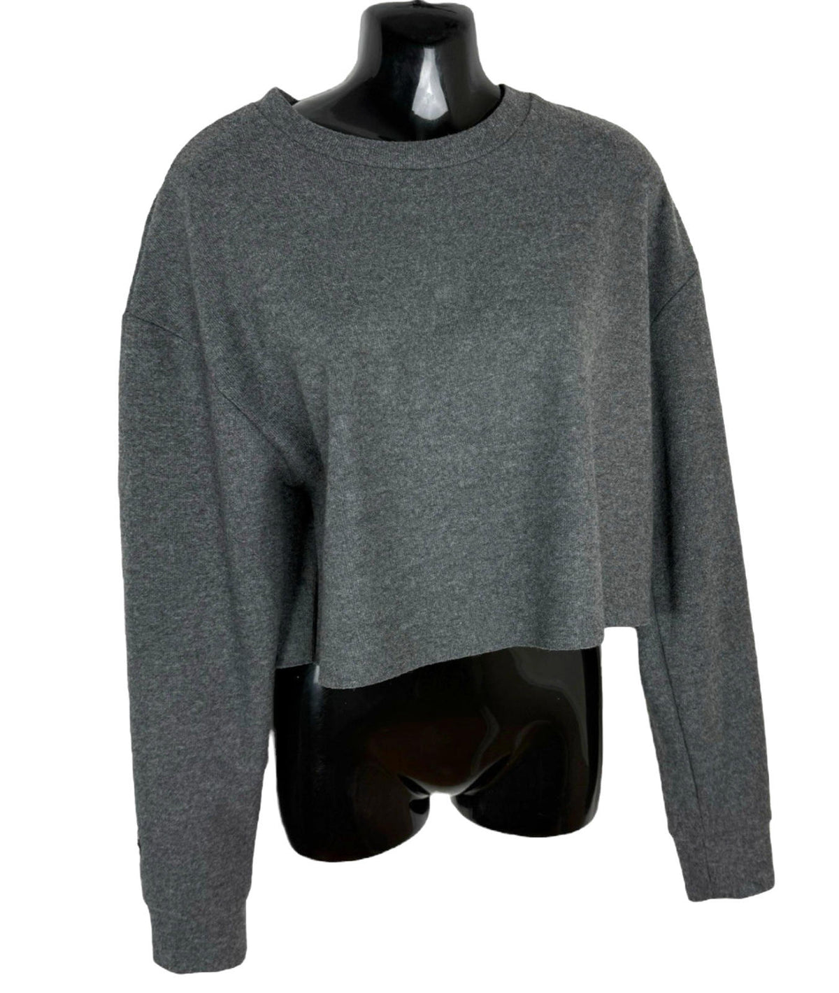 Zara Grey Crew Neck Sweater Soft Touch Cropped Women's UK Size XS