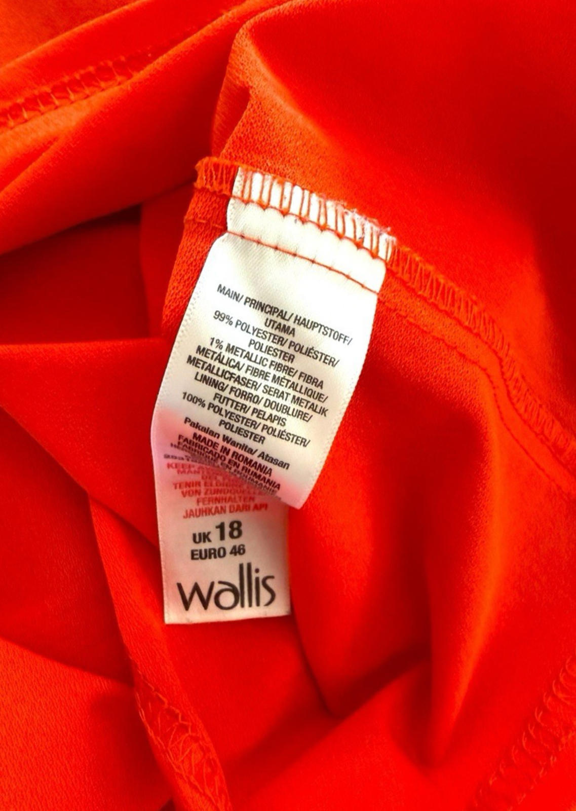Wallis Orange Pattern Vest Top Chiffon Colour Block Women's UK Size 18