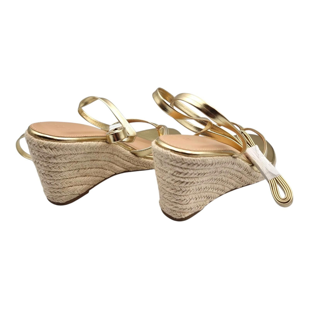 JustFab Gold JUSTFAB Ambretta Wrap Wedge Sandals Shoes Gold Women's UK Size 9