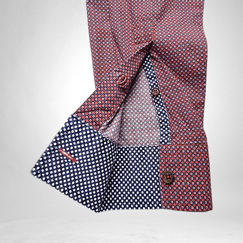 Ted Baker Shirt Size 3 Geometric Pattern 38" Chest Men's UK Size Large