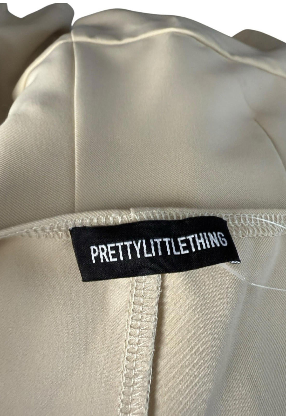 Pretty Little Thing Beige Playsuit Hidden Button Women’s UK Size 8