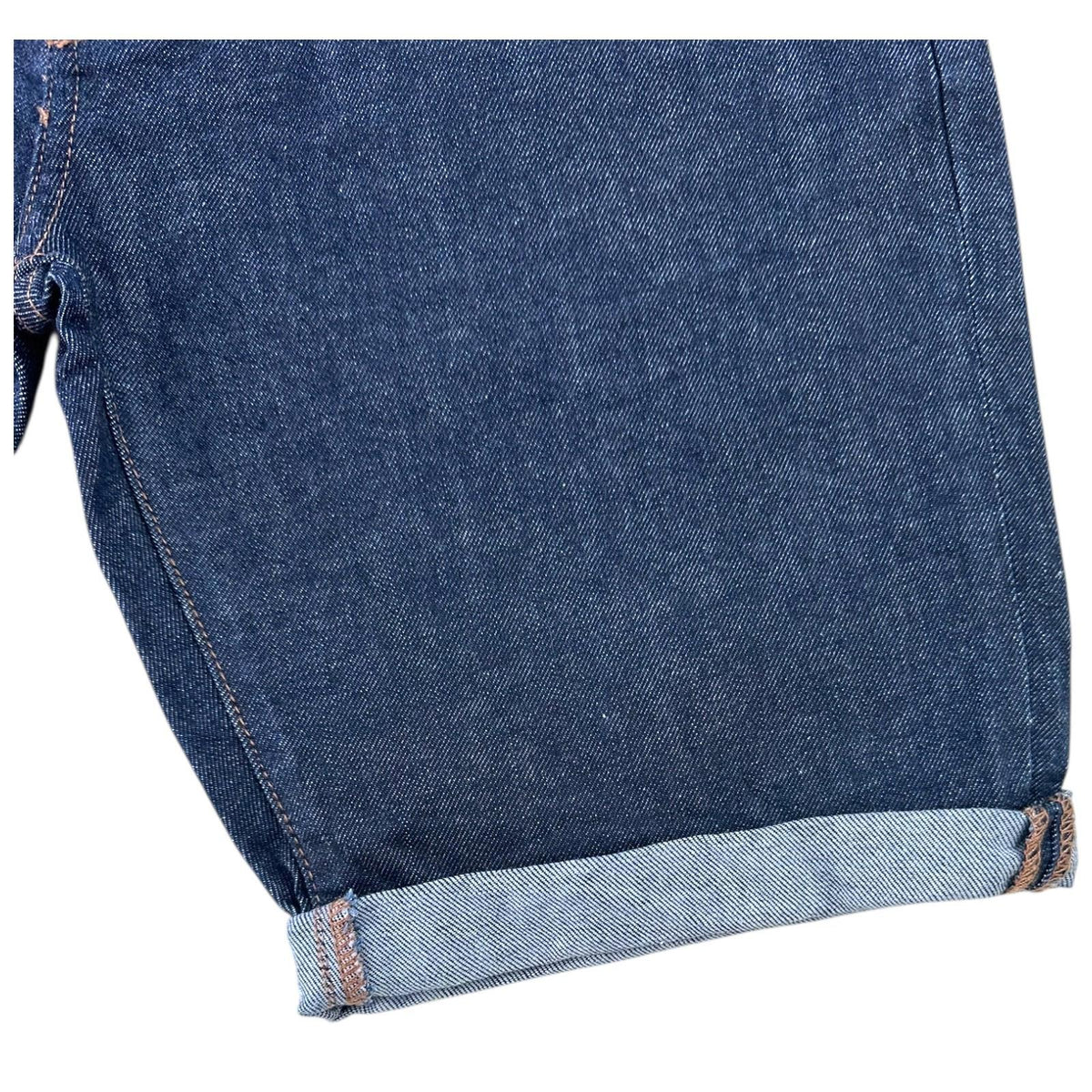 Next Denim Shorts Men's UK Size 30" W Regular Fit Navy Blue Button Front Rolled Cuffs