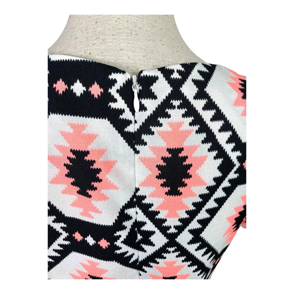 Cameo Rose Mini Dress Geometric Retro Print Women's UK Size 10
