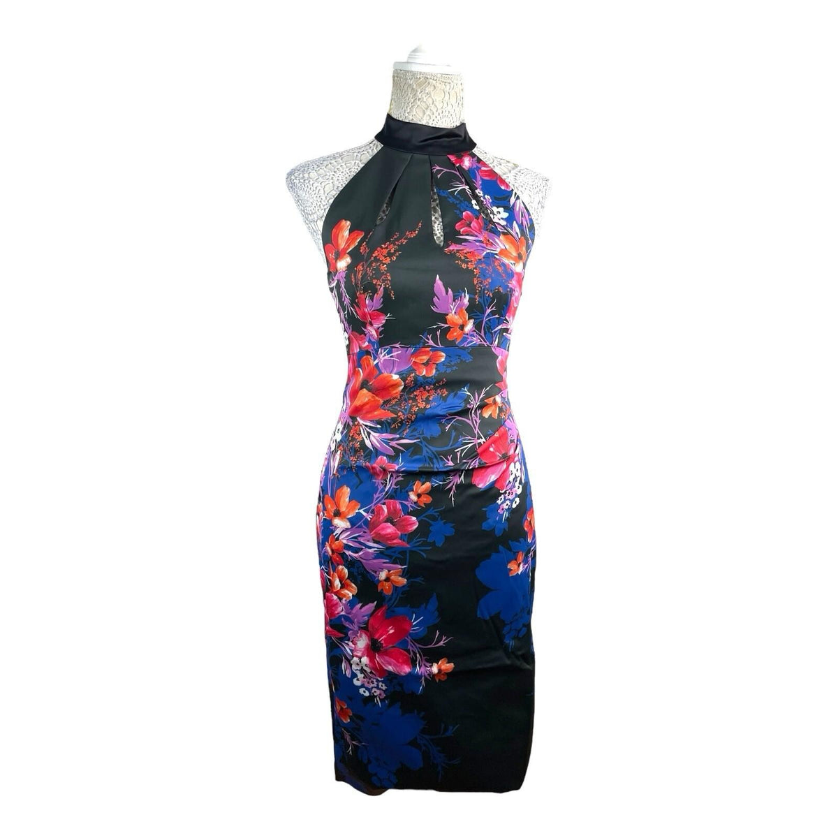 Karen Millen Multicolour Floral Midi Dress Women's UK Size 10
