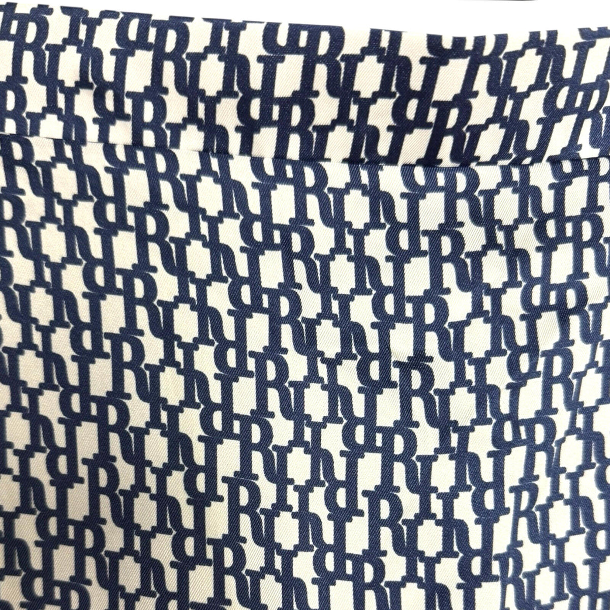 River Island Satin Off Shoulder Top Women's UK Size 12 Logo Print White Navy