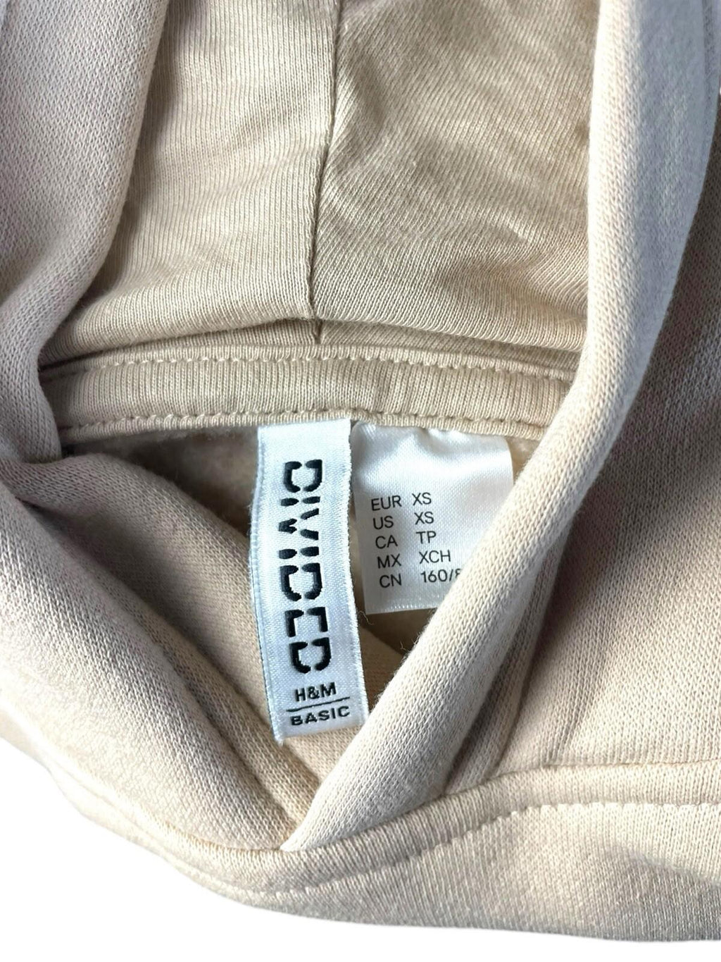 Divided Beige Basic Jersey Hoodie Relaxed Fit Women's UK Size XS