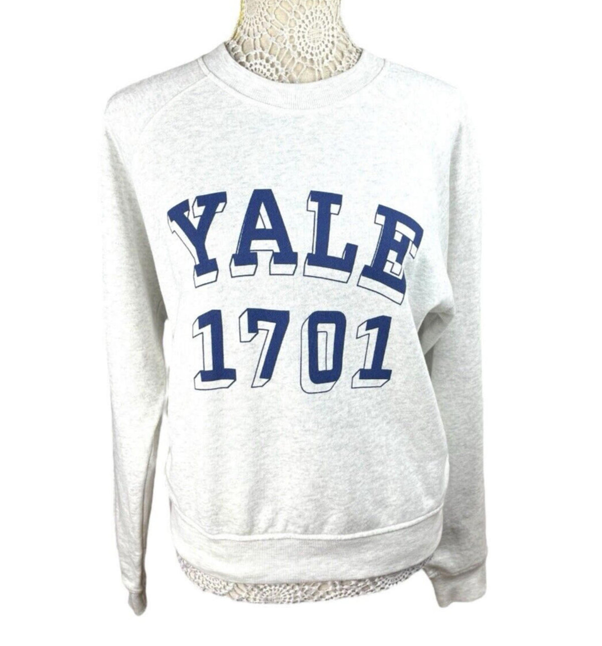 Divided Grey Varsity Cotton Jersey Sweater Yale 1701 Women's UK Size XS