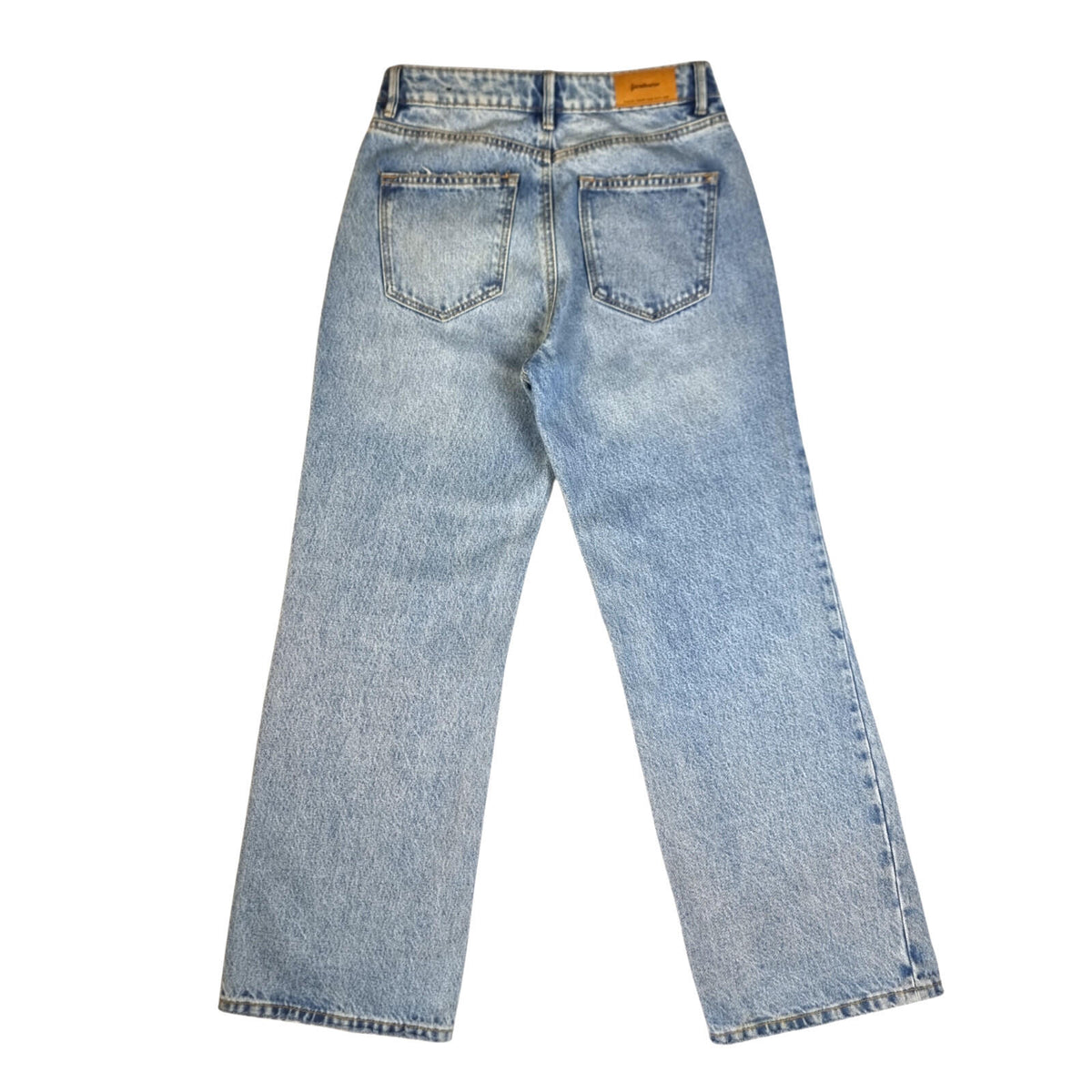 stradivarius Blue Stradivarius Jeans Women's UK Size 8 Straight Fit High Waisted Light Blue Denim