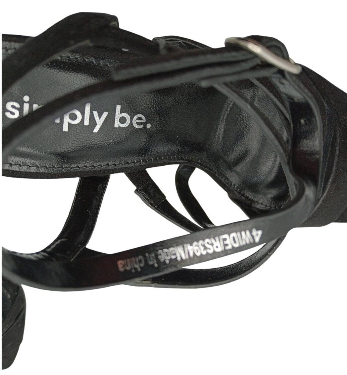 Simply Be Black Simply Be Block Heel Platform Sandals Women's UK Size 4 Black High Strappy Shoes