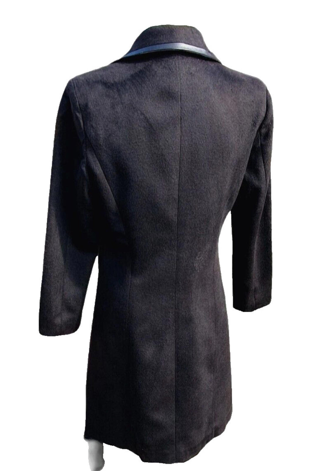 Women's Long Black Fitted Coat Size UK 8 - 10 Small