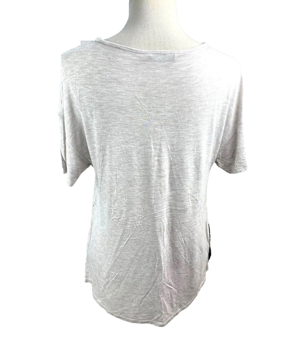 stradivarius Multi Stradivarius Floral Top Women's UK Size M Short Sleeve Crew Neck Colour Block