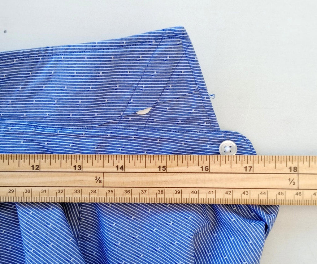Tommy Hilfiger Shirt Men's UK Size L Blue Geometric Long Sleeve Pockets