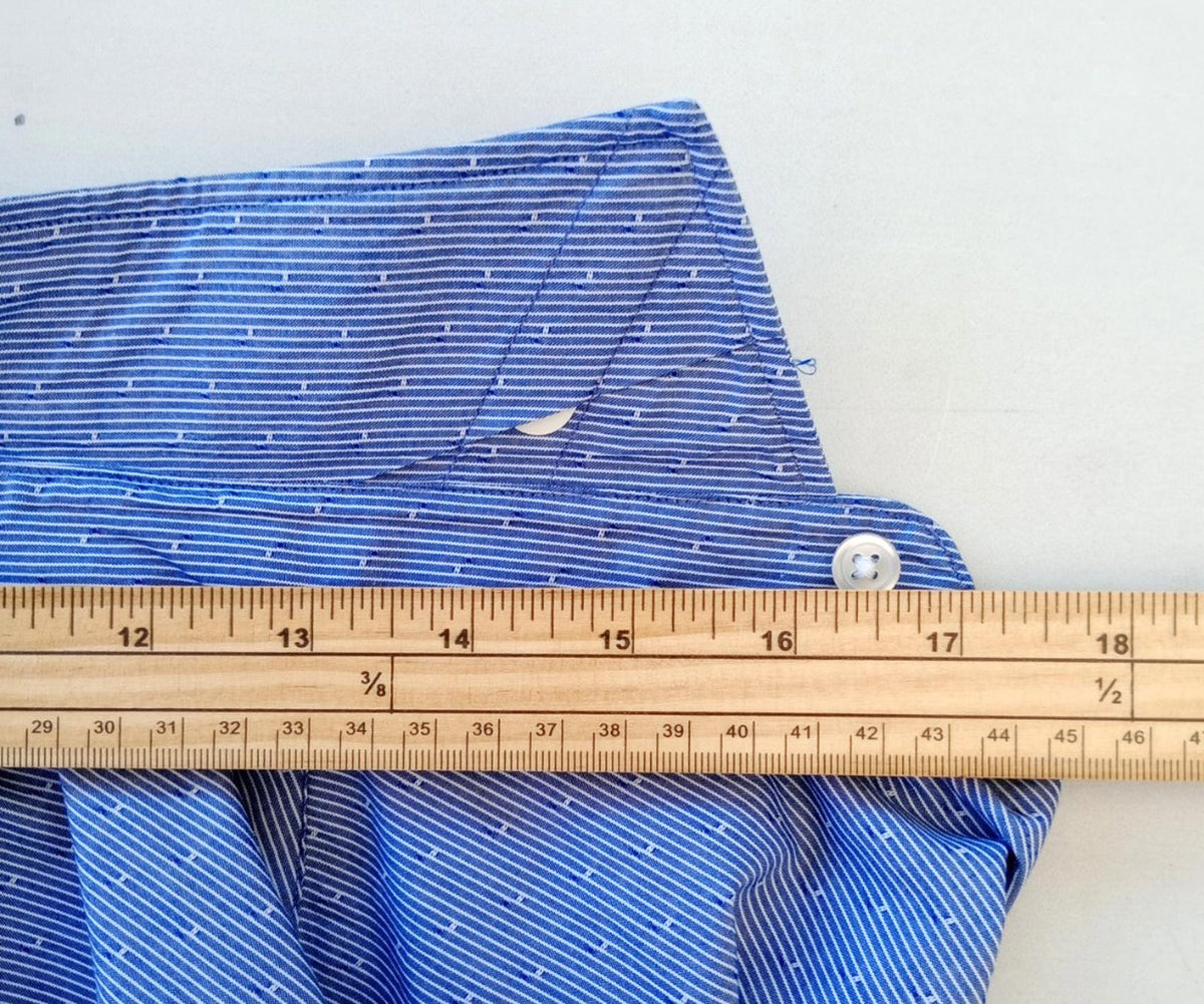 Tommy Hilfiger Shirt Men's UK Size L Blue Geometric Long Sleeve Pockets