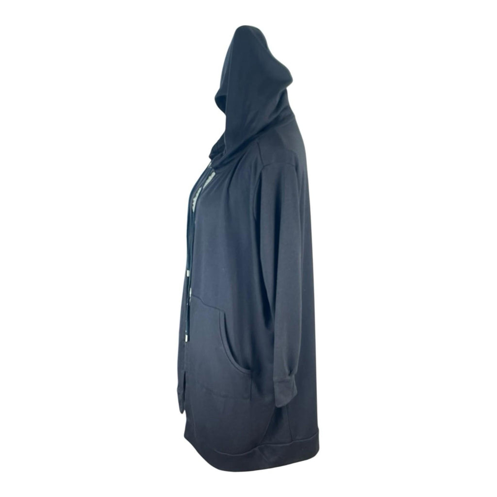 Cyrus London Oversized Long Jacket Black Hooded Women's UK Size 8-10