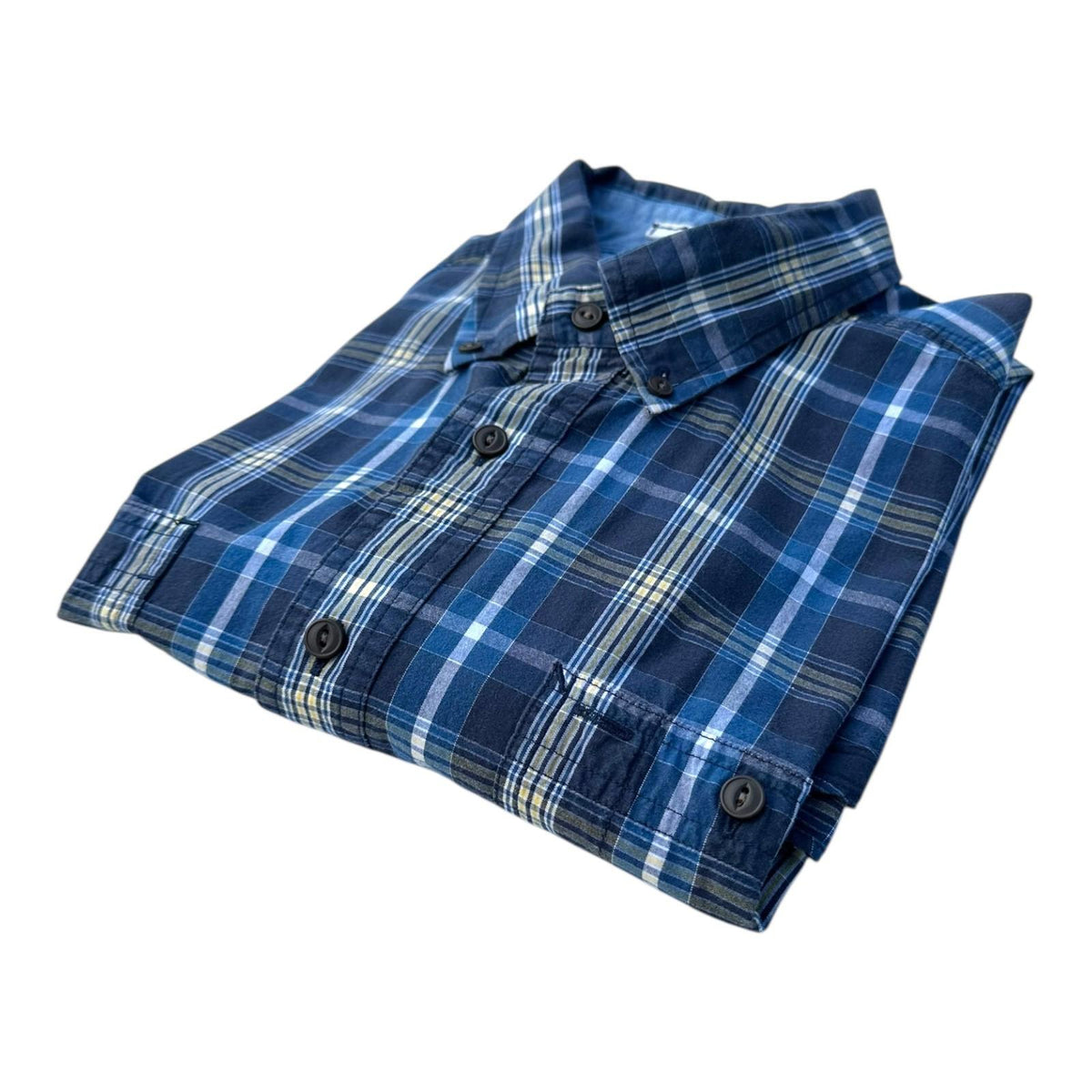 Nautica Shirt Men's UK Size L Blue Striped Long Sleeve Pockets Buttondown Collar