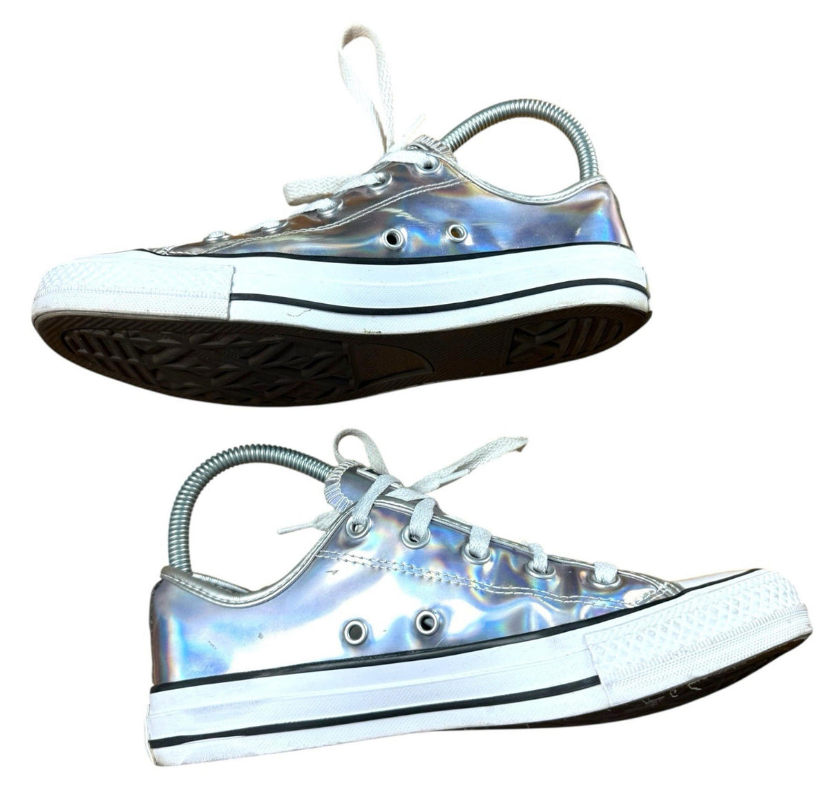 Converse All Star Low Top Sneakers Irredescent Lace Up UK Size 4