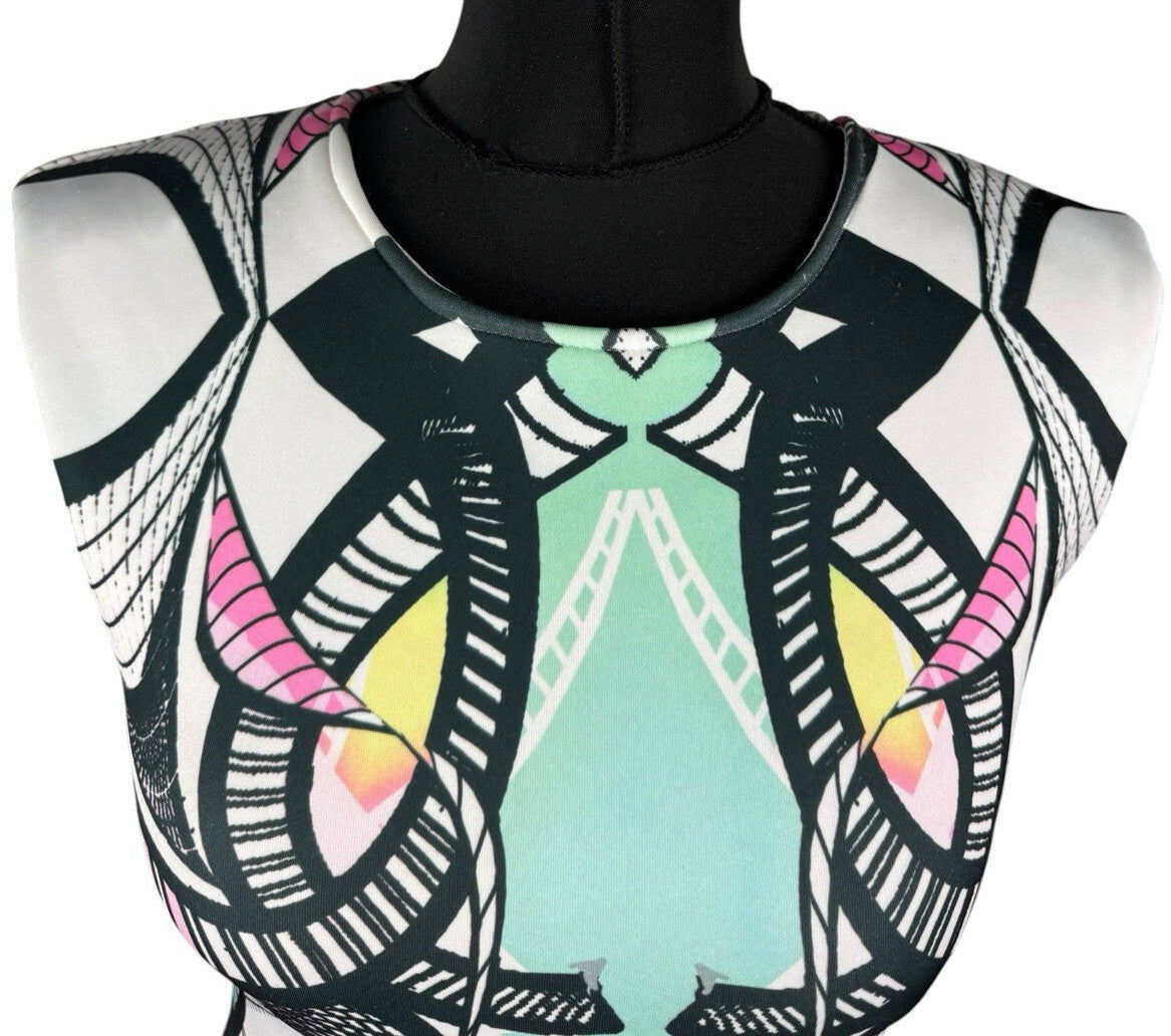River Island Bodycon Dress Women’s UK Size 10 Knee Length Kaleidoscope Print