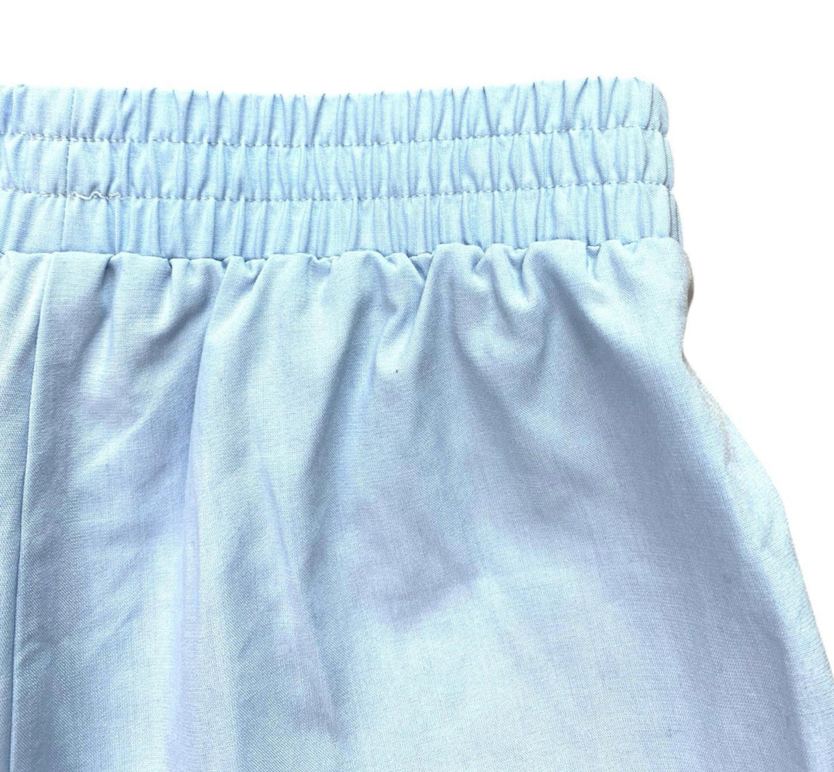 Pretty Little Thing Boyfriend Shorts Light Blue Elastic Waist Women's UK Size 8