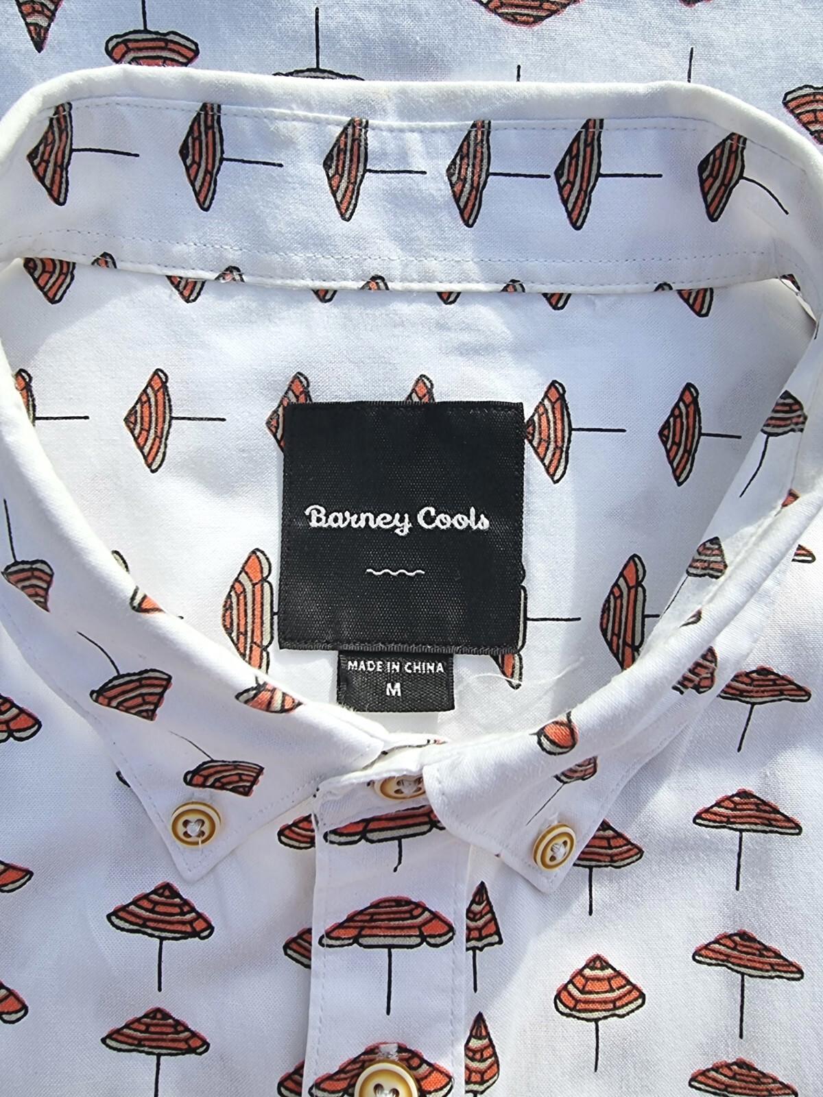 Barney Cools Shirt Short Sleeve Sunbrella Print Shirt White Men's UK Size M