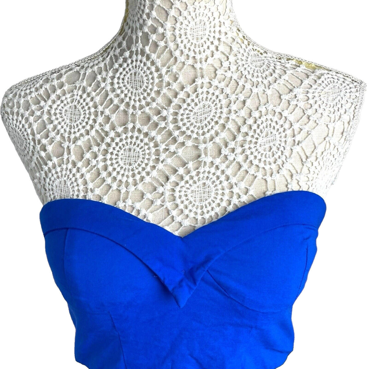 Apricot Strapless High-Low Party Dress Women’s UK Size XS Royal Blue & Black