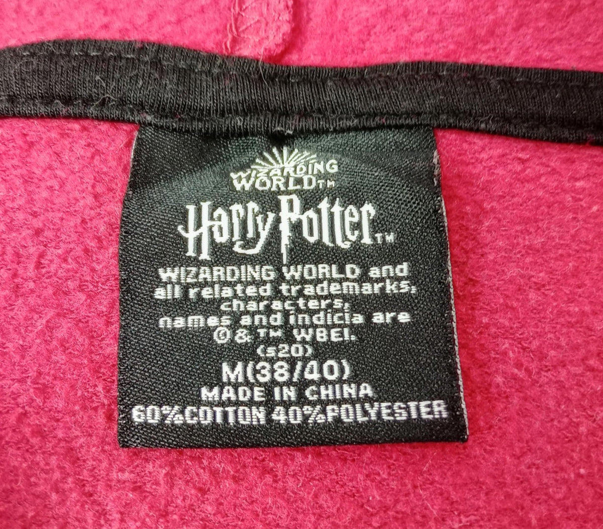 Wizarding World Of Harry Potter Red Wizarding World Harry Potter Hoodie Men's UK Size M Red Jersey Hooded Pockets