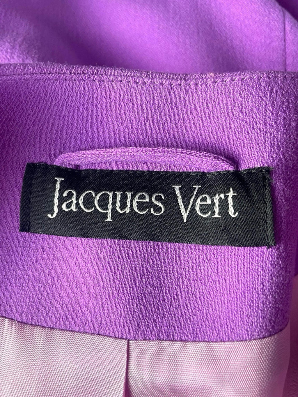 Jaques Vert Blazer Women's UK Size 12 Purple Collarless Shoulder Pads Formal