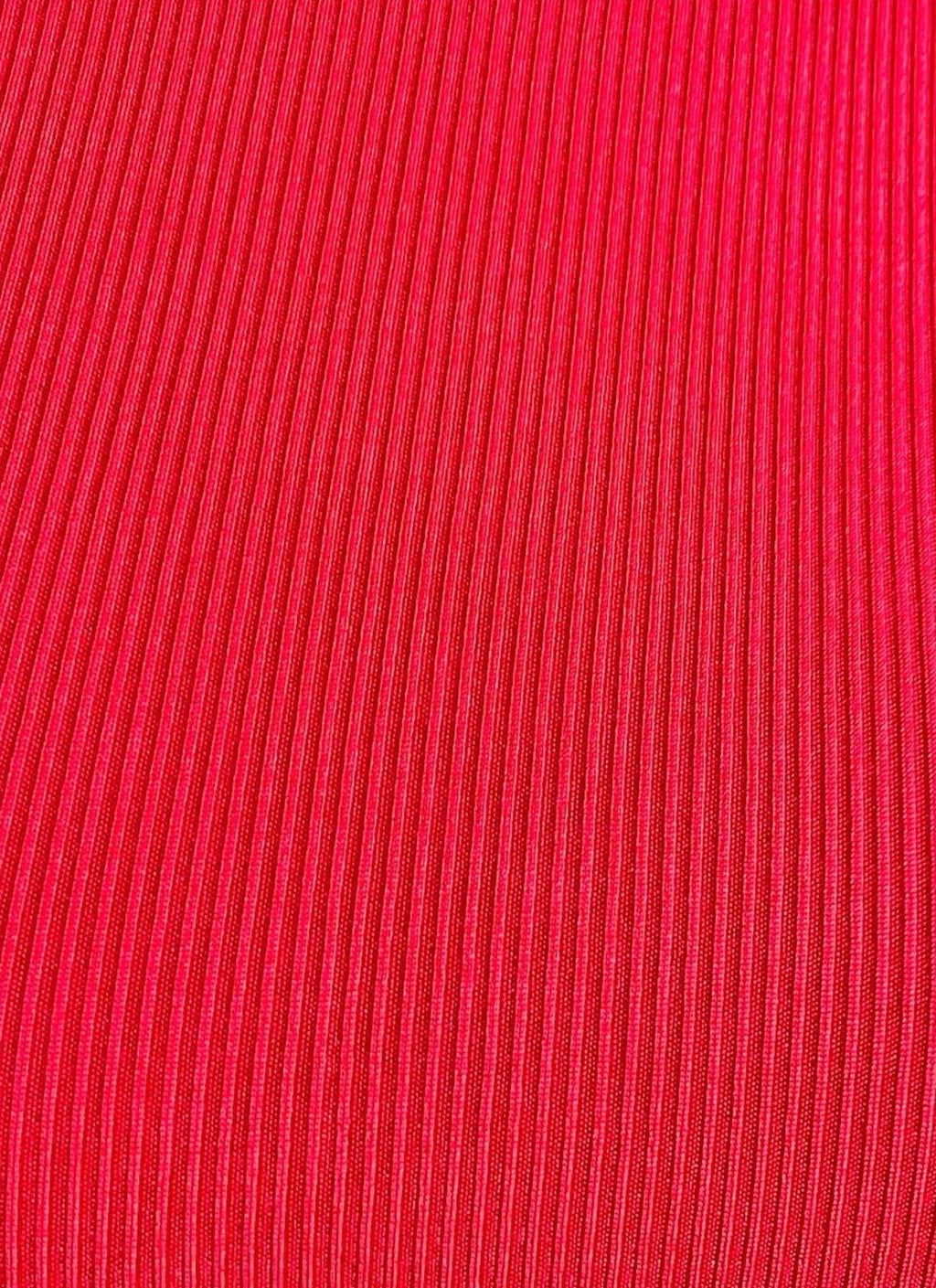 Pretty Little Thing Rib Body Con Dress Red Midi Women’s UK Size 8