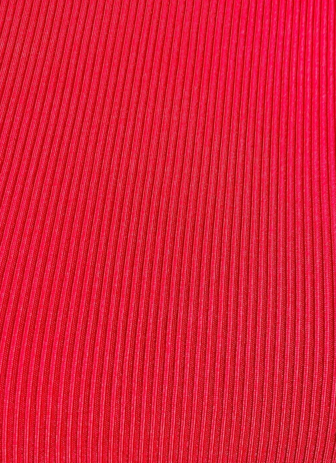 Pretty Little Thing Rib Body Con Dress Red Midi Women’s UK Size 8