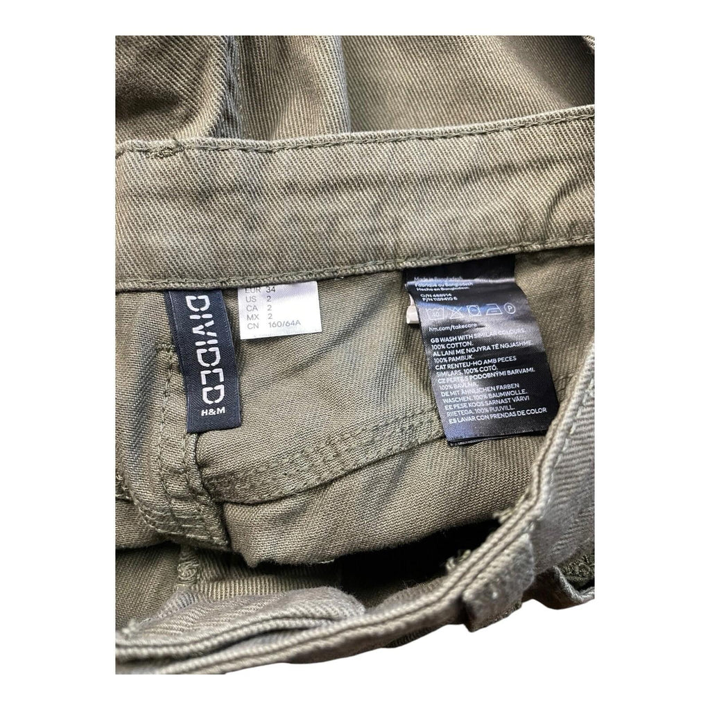 Divided Khaki Green Denim Cargo Jeans Women's UK Size 6