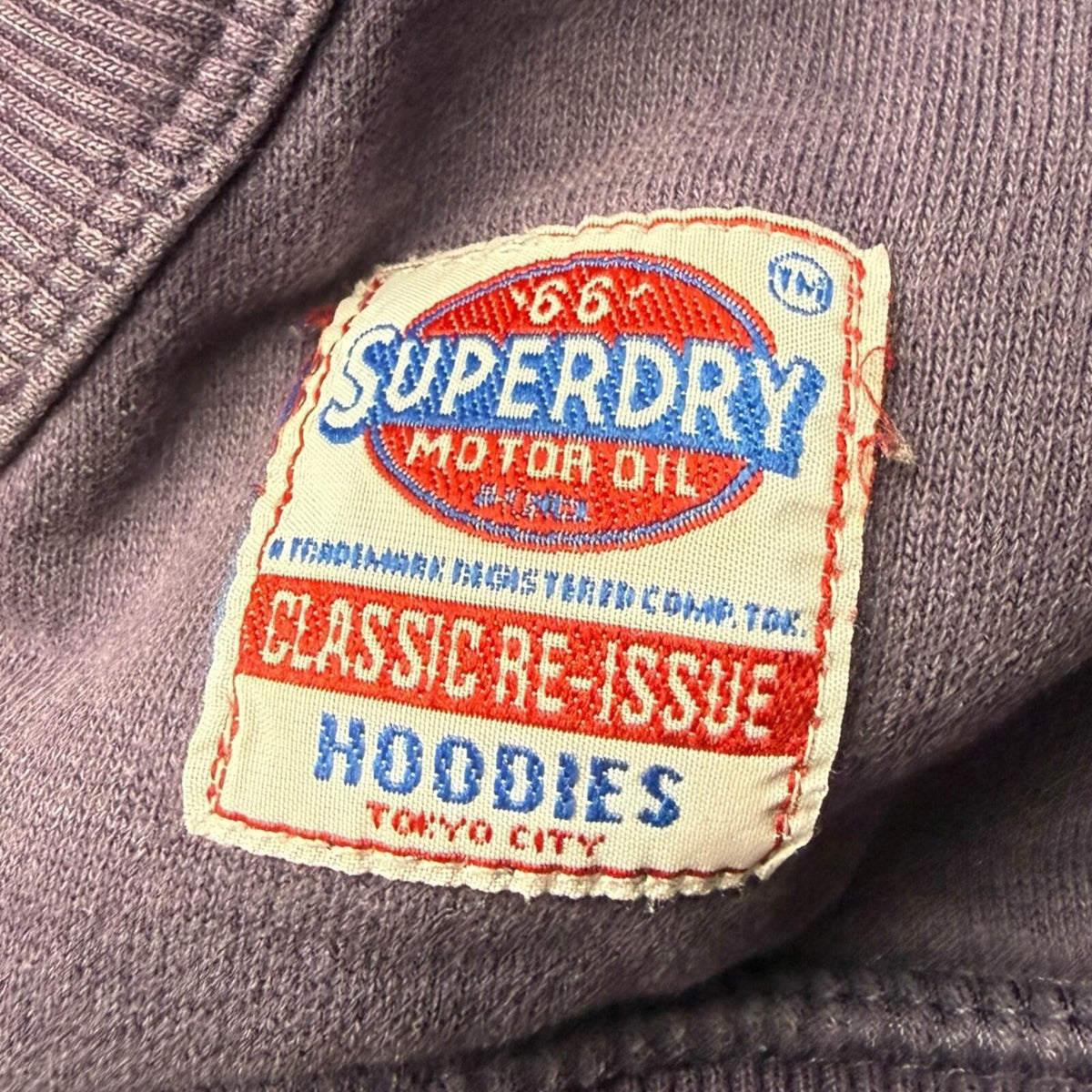 Super Dry Hoodie Women's UK Size S Logo Print Fleece Lined Jersey Purple